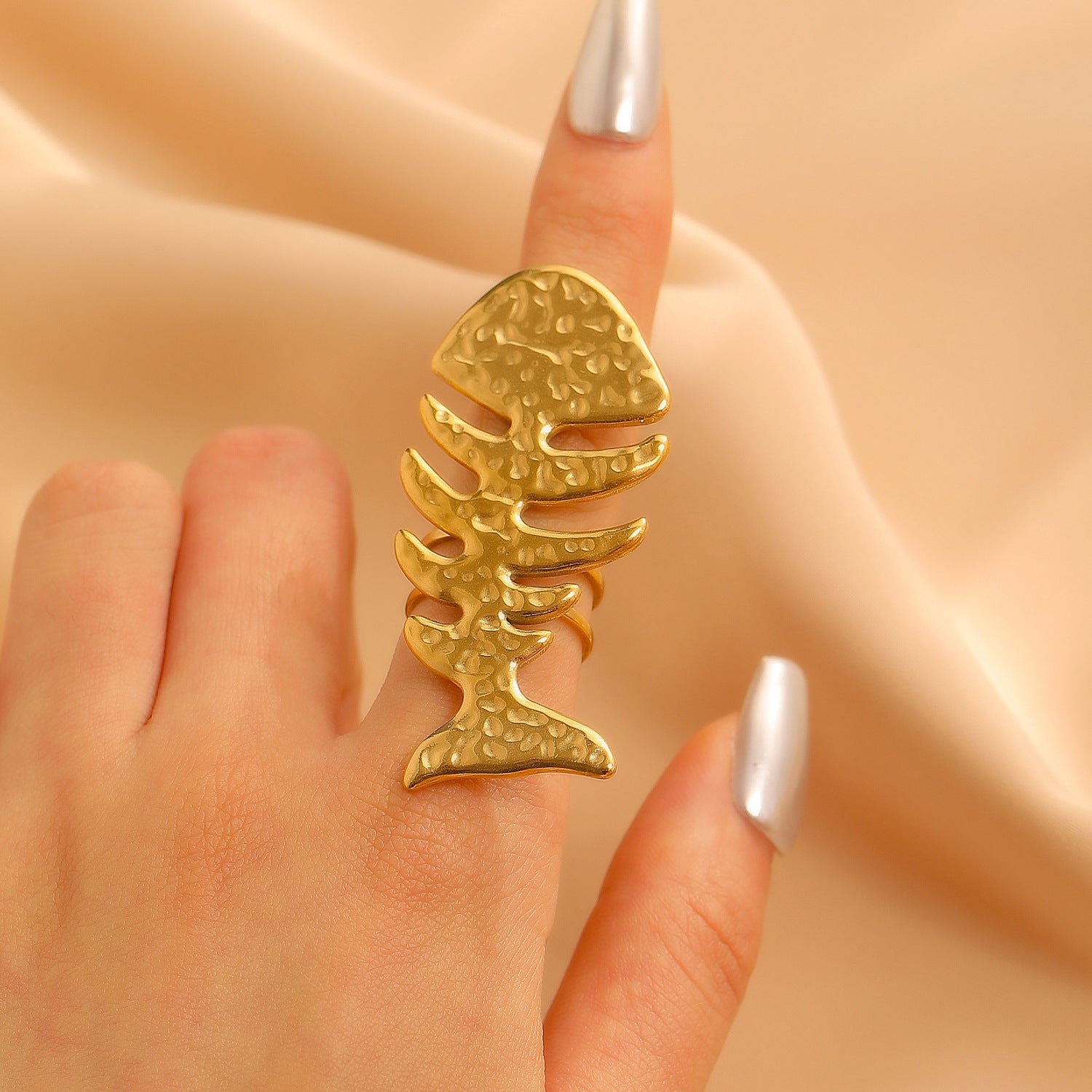 Wholesale Vintage glossy texture ring